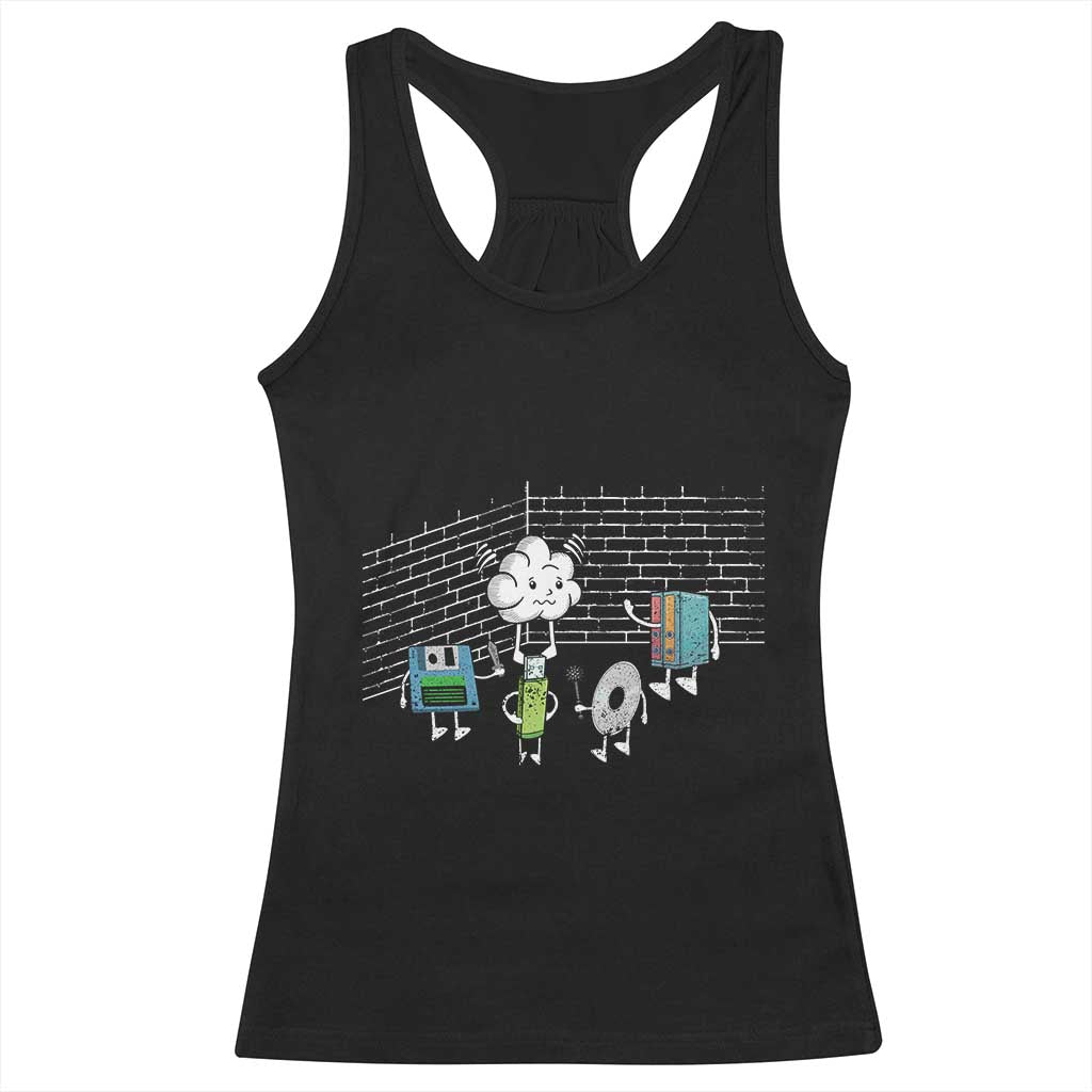 Funny Software Developers Racerback Tank Top Computer Storage Evolution Cloud