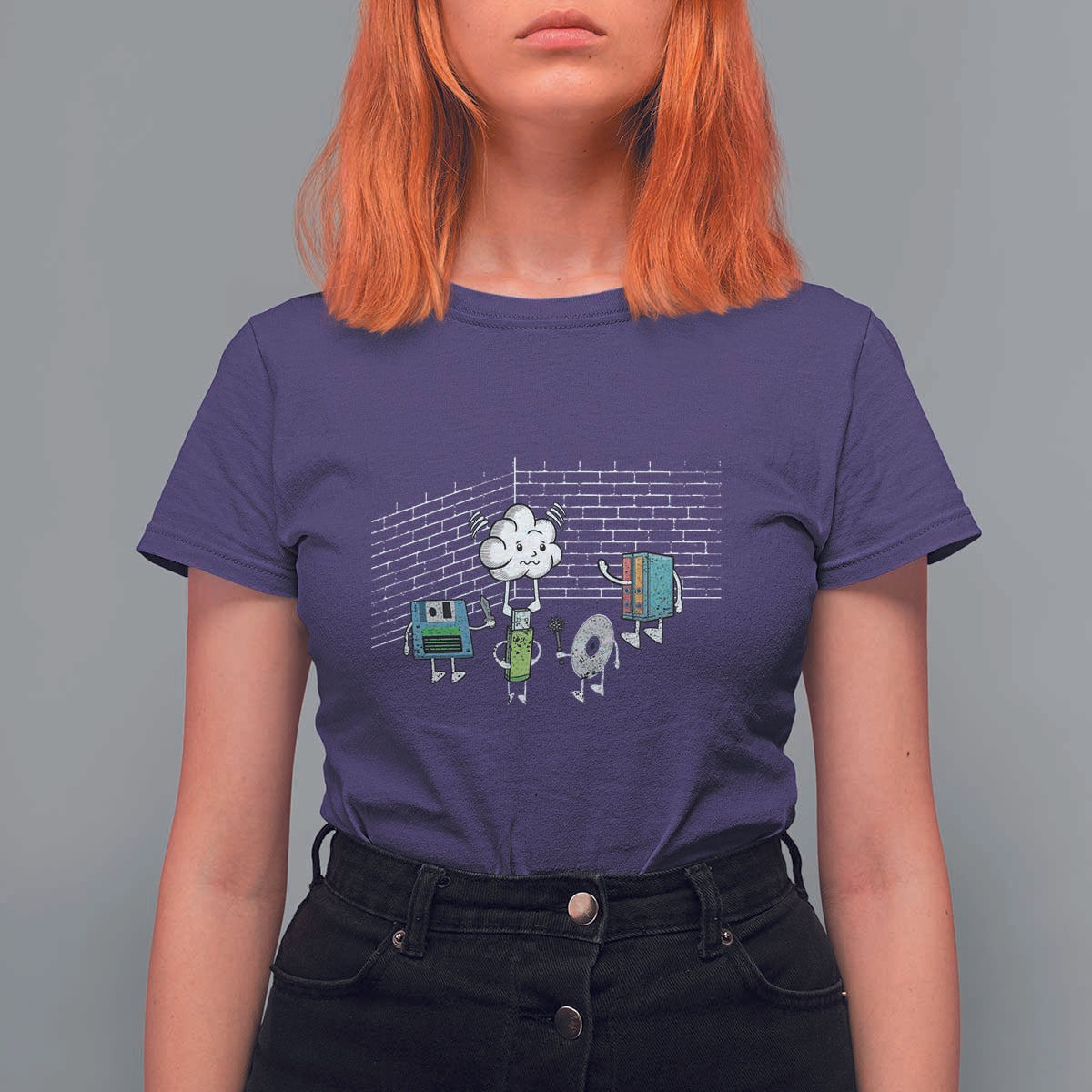 Funny Software Developers T Shirt For Women Computer Storage Evolution Cloud