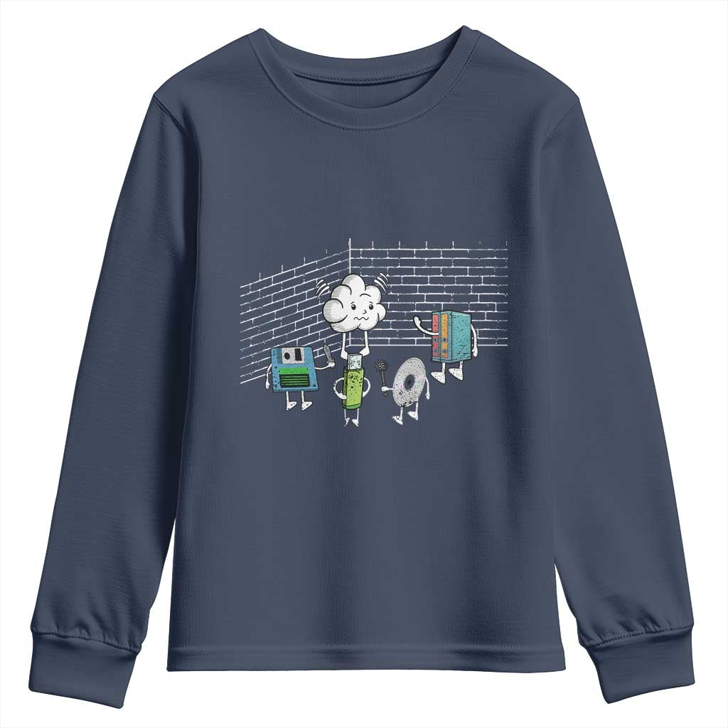 Funny Software Developers Youth Sweatshirt Computer Storage Evolution Cloud
