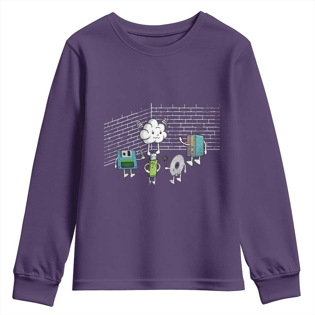 Funny Software Developers Youth Sweatshirt Computer Storage Evolution Cloud