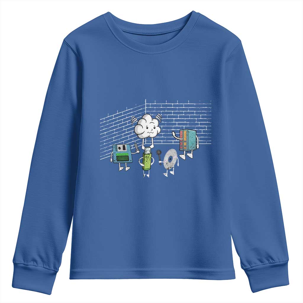 Funny Software Developers Youth Sweatshirt Computer Storage Evolution Cloud