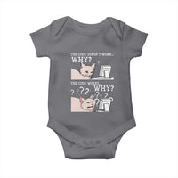Funny Coder Baby Onesie The Code Doesn't Work Why Cat Meme