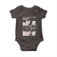 Funny Coder Baby Onesie The Code Doesn't Work Why Cat Meme