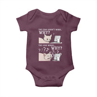 Funny Coder Baby Onesie The Code Doesn't Work Why Cat Meme