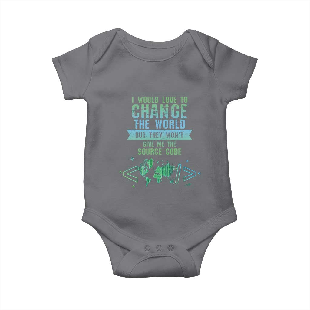 Funny Coder Baby Onesie I Would Like To Change The World