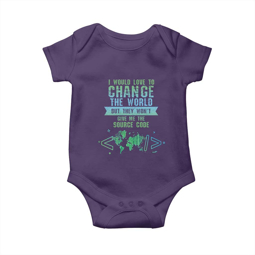 Funny Coder Baby Onesie I Would Like To Change The World
