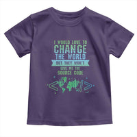 Funny Coder Toddler T Shirt I Would Like To Change The World