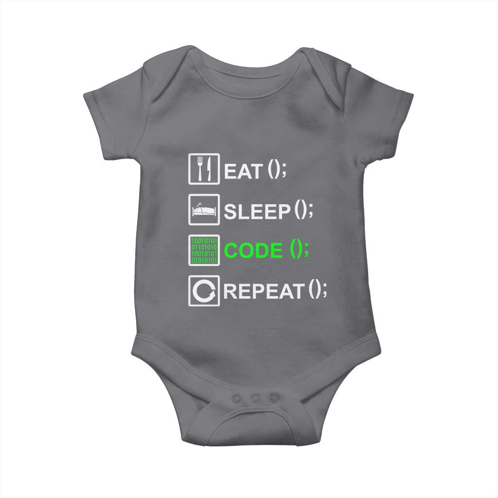 Funny Coder Baby Onesie Eat Sleep Code Repeat