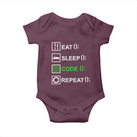 Funny Coder Baby Onesie Eat Sleep Code Repeat