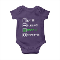 Funny Coder Baby Onesie Eat Sleep Code Repeat