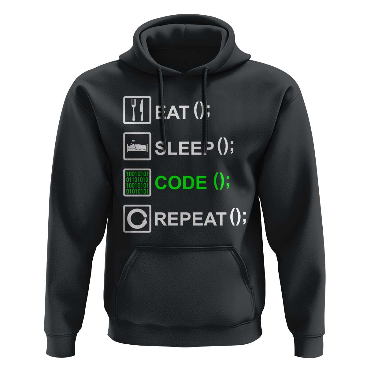 Funny Coder Hoodie Eat Sleep Code Repeat