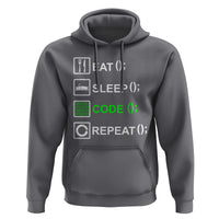 Funny Coder Hoodie Eat Sleep Code Repeat