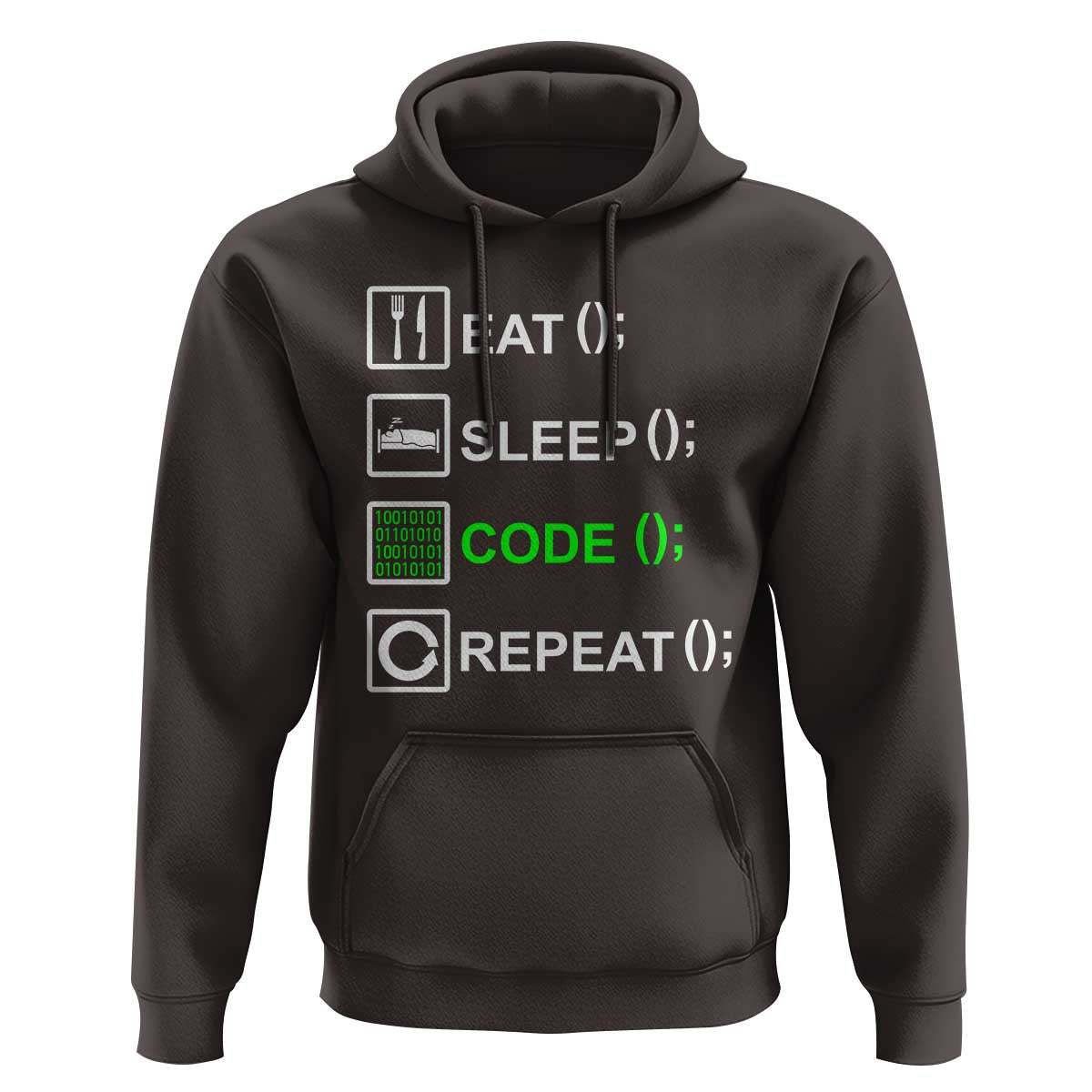 Funny Coder Hoodie Eat Sleep Code Repeat