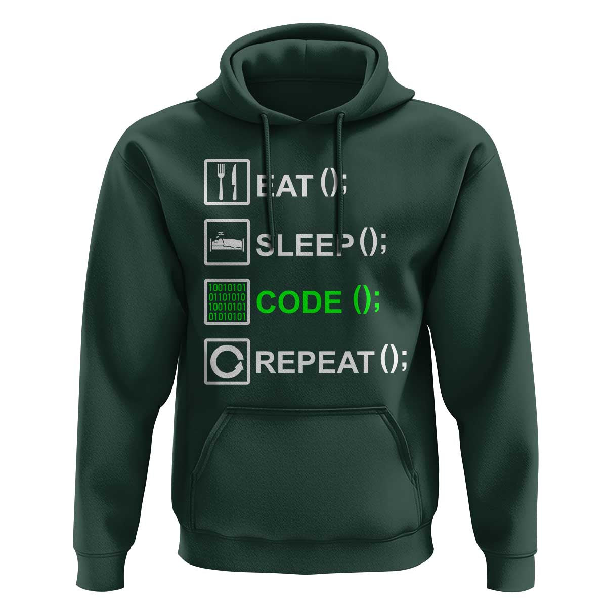 Funny Coder Hoodie Eat Sleep Code Repeat
