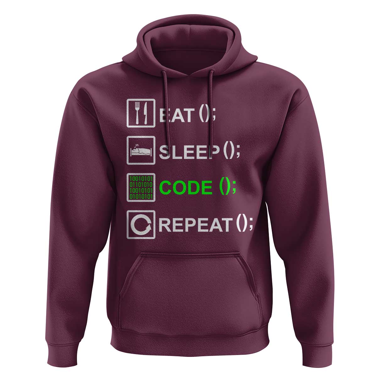 Funny Coder Hoodie Eat Sleep Code Repeat