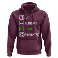 Funny Coder Hoodie Eat Sleep Code Repeat