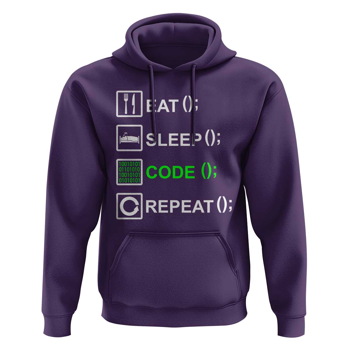 Funny Coder Hoodie Eat Sleep Code Repeat