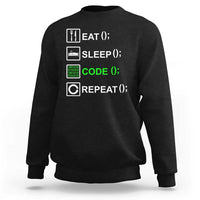 Funny Coder Sweatshirt Eat Sleep Code Repeat
