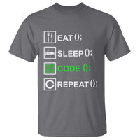 Funny Coder T Shirt Eat Sleep Code Repeat
