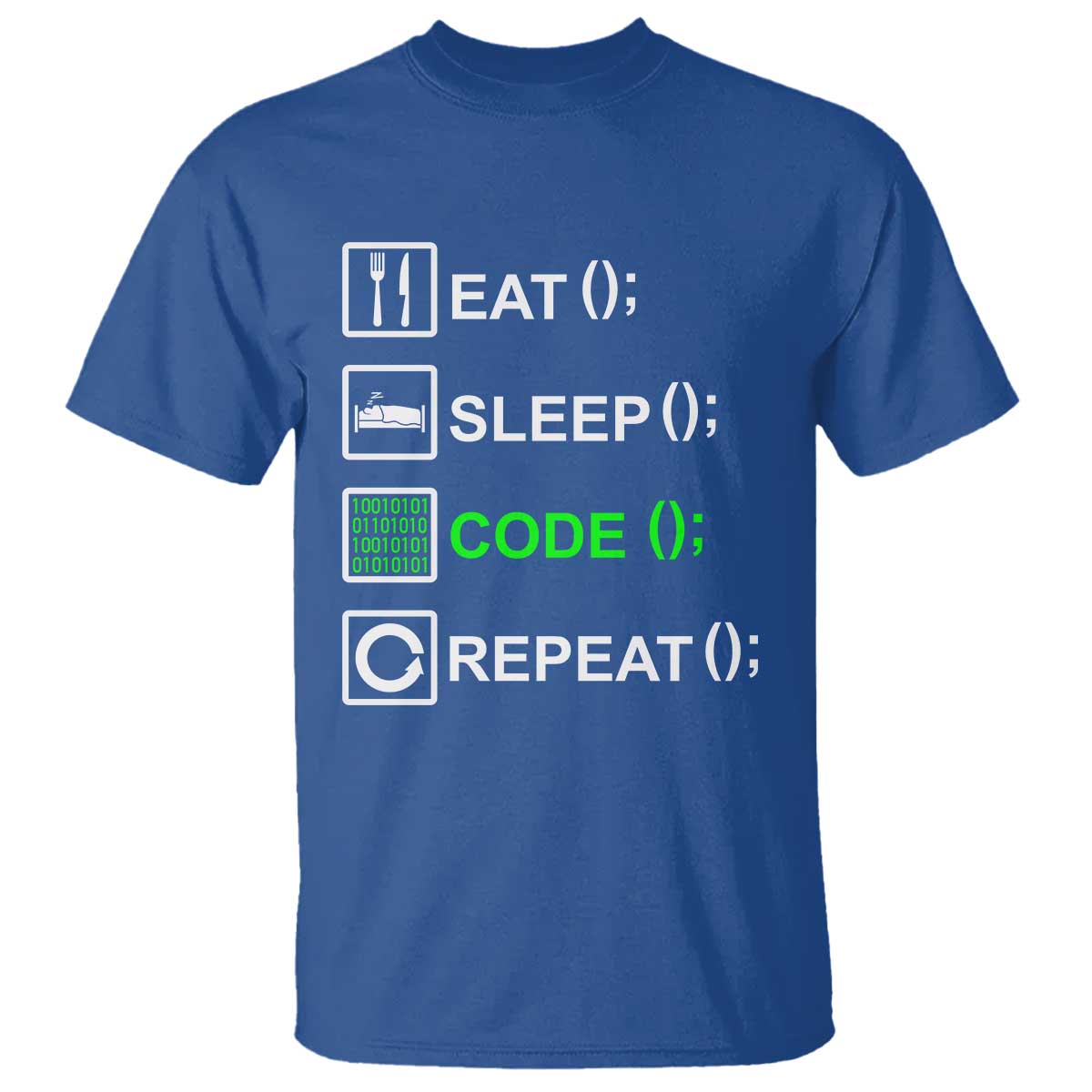 Funny Coder T Shirt Eat Sleep Code Repeat