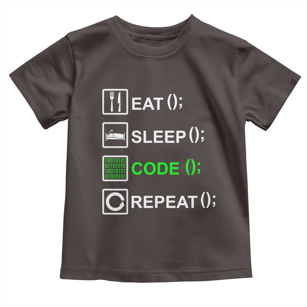 Funny Coder Toddler T Shirt Eat Sleep Code Repeat