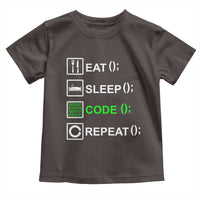Funny Coder Toddler T Shirt Eat Sleep Code Repeat