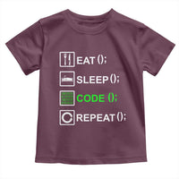 Funny Coder Toddler T Shirt Eat Sleep Code Repeat