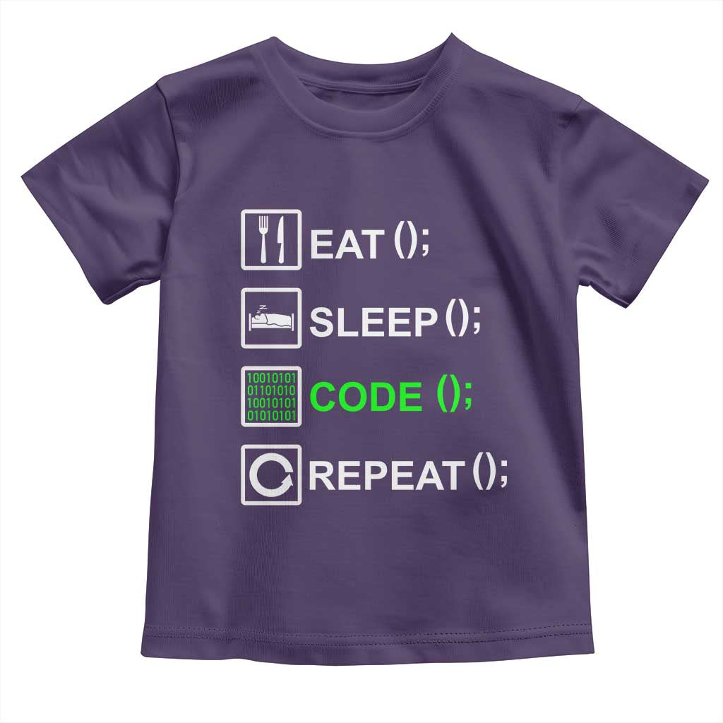 Funny Coder Toddler T Shirt Eat Sleep Code Repeat