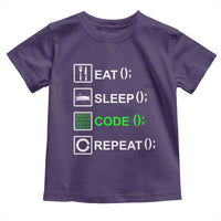 Funny Coder Toddler T Shirt Eat Sleep Code Repeat