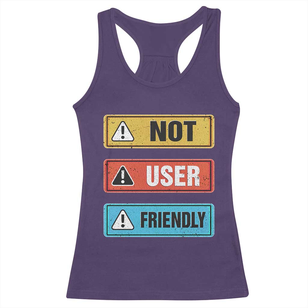 Funny Coder Racerback Tank Top Not User Friendly