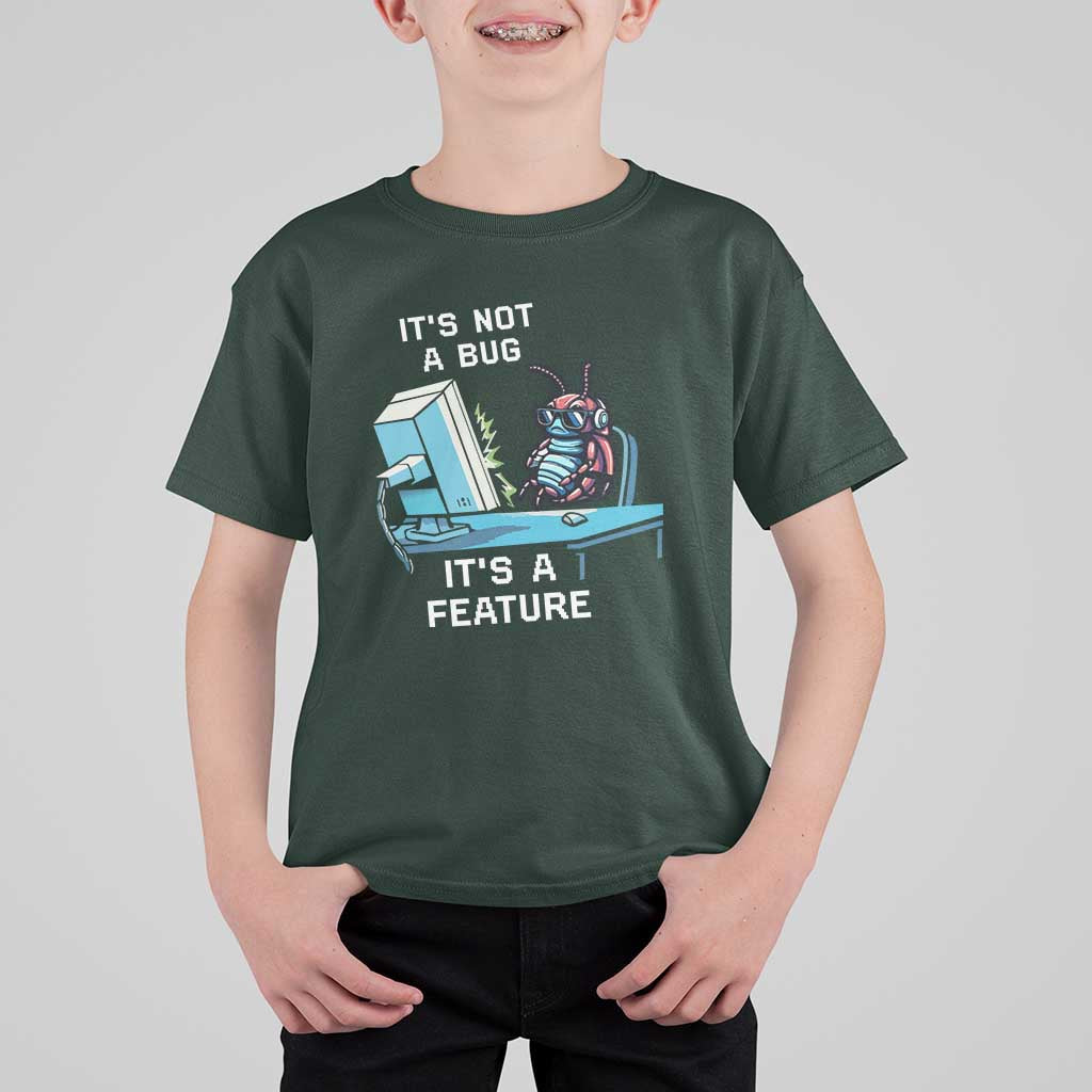 Funny Coder T Shirt For Kid It's Not A Bug It's A Feature