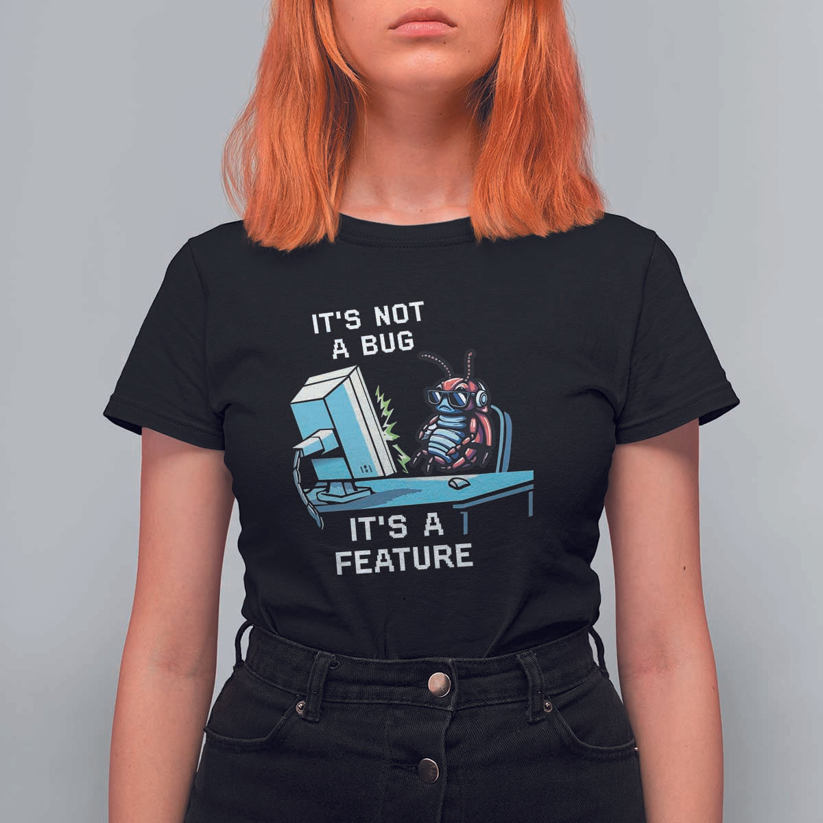 Funny Coder T Shirt For Women It's Not A Bug It's A Feature