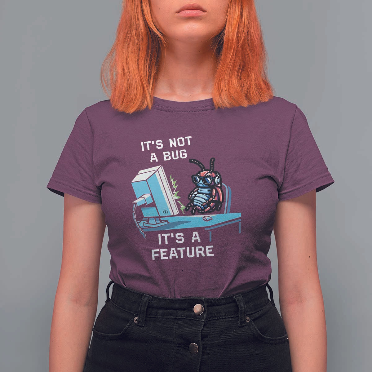 Funny Coder T Shirt For Women It's Not A Bug It's A Feature