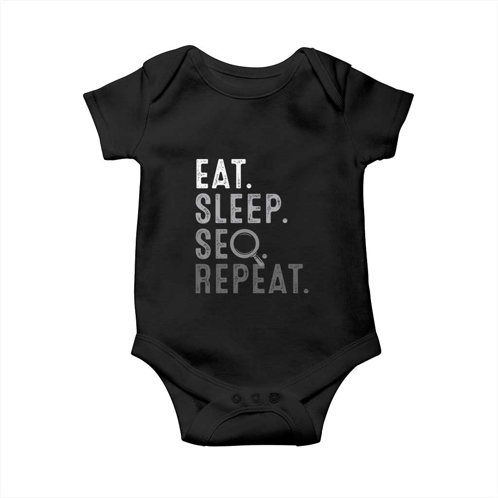 Funny Marketer Baby Onesie Eat Sleep SEO Repeat