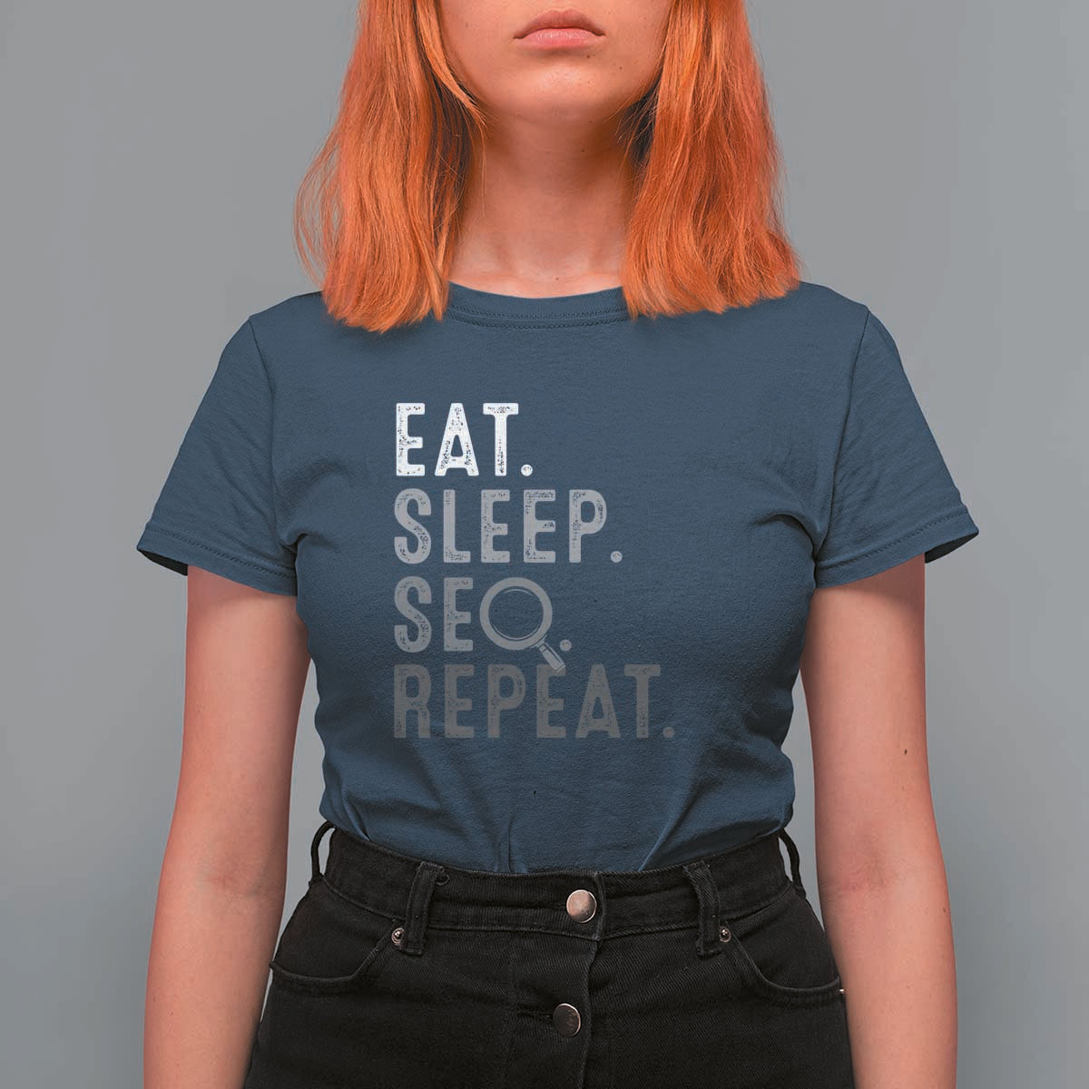Funny Marketer T Shirt For Women Eat Sleep SEO Repeat