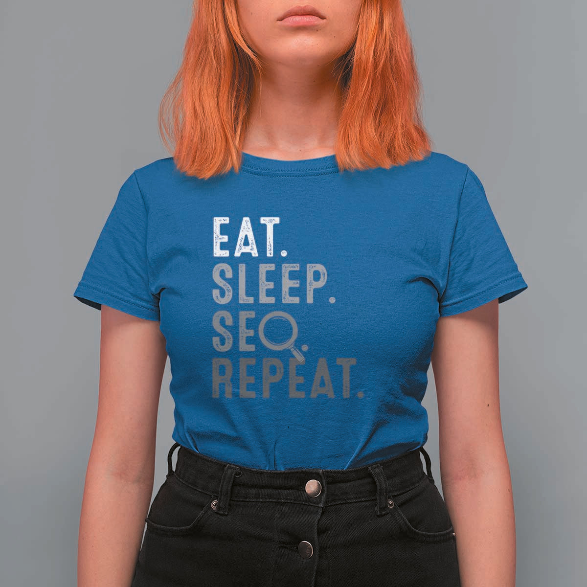 Funny Marketer T Shirt For Women Eat Sleep SEO Repeat