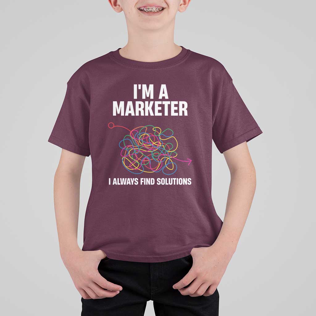 Funny Marketer T Shirt For Kid I Always Find Solutions