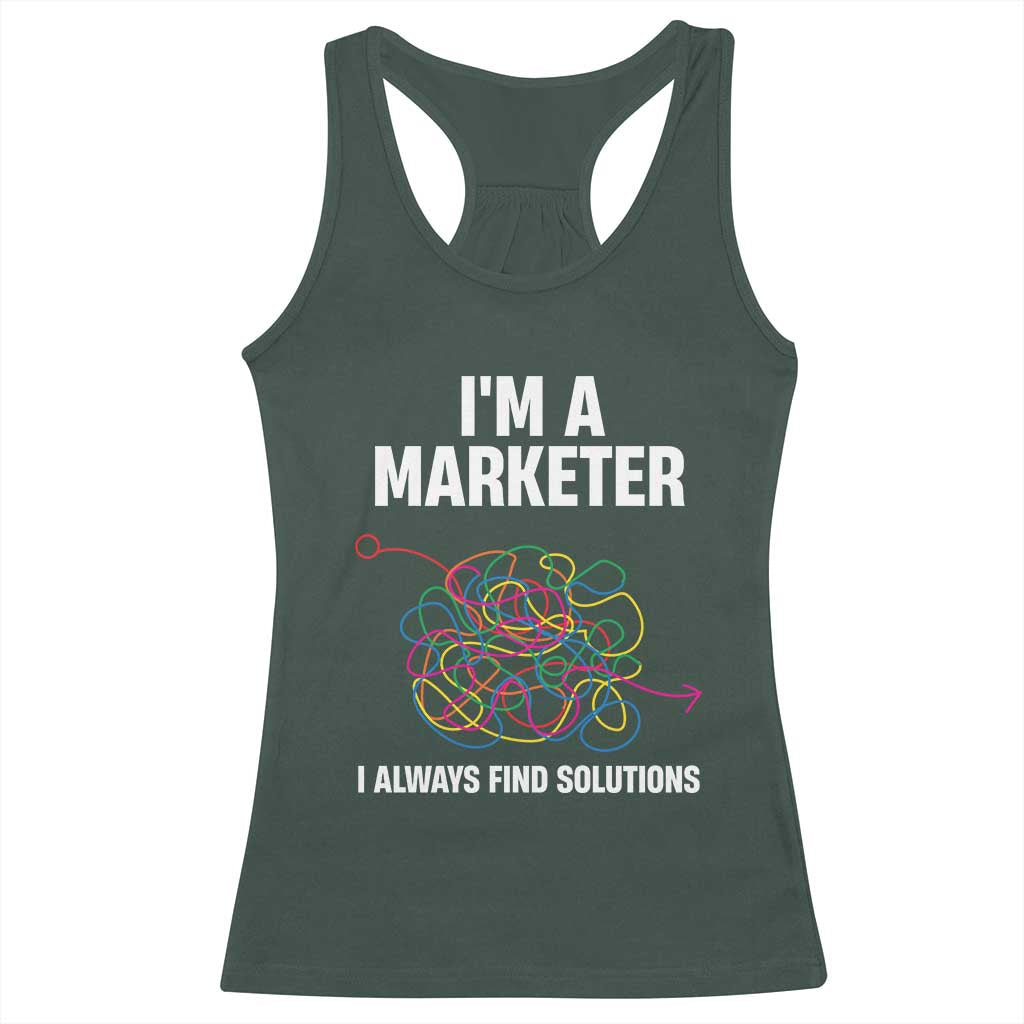 Funny Marketer Racerback Tank Top I Always Find Solutions