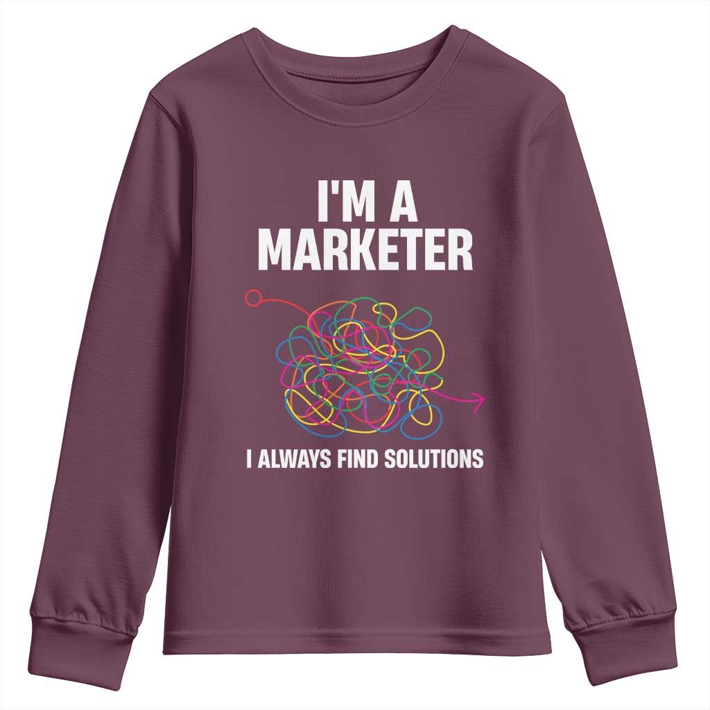 Funny Marketer Youth Sweatshirt I Always Find Solutions