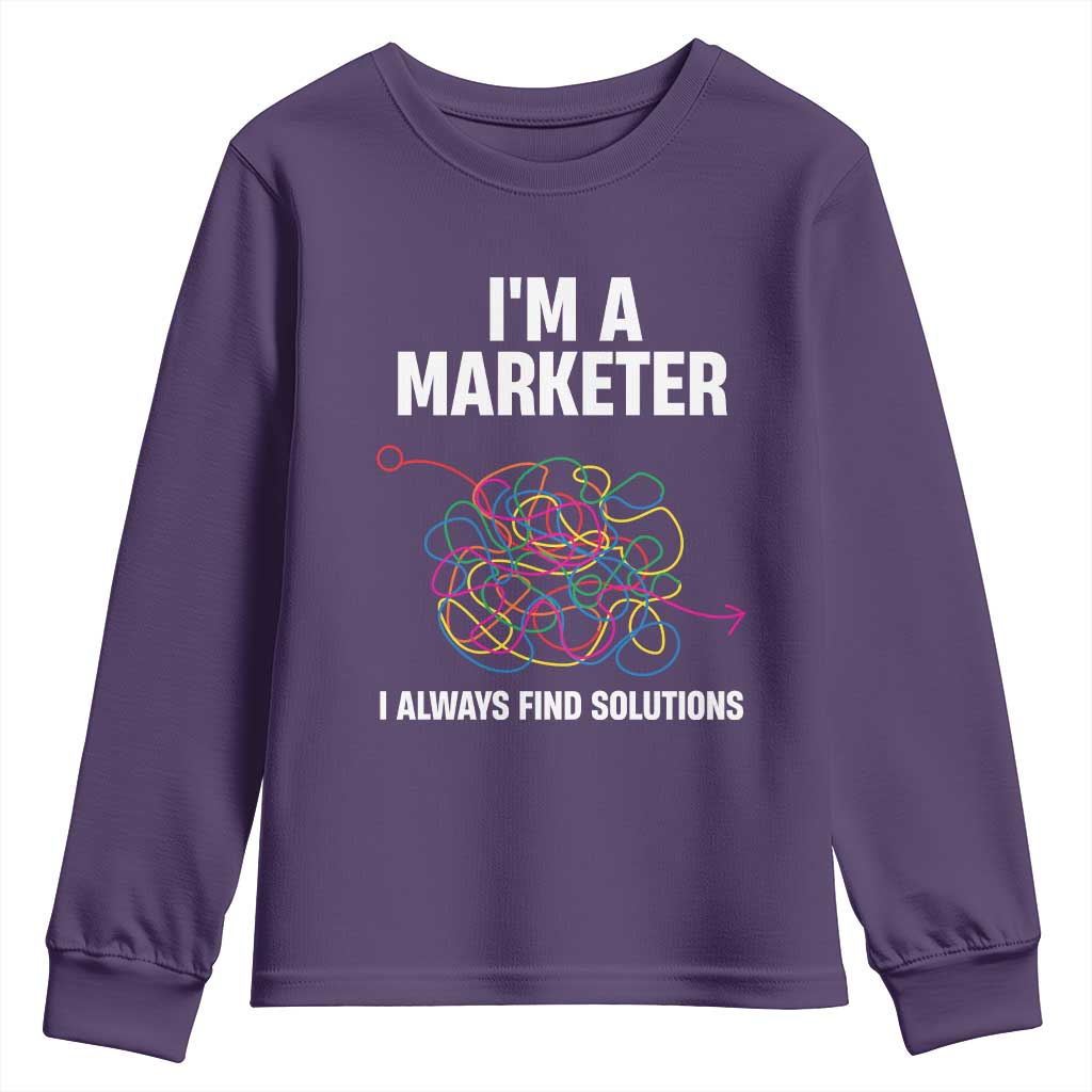 Funny Marketer Youth Sweatshirt I Always Find Solutions