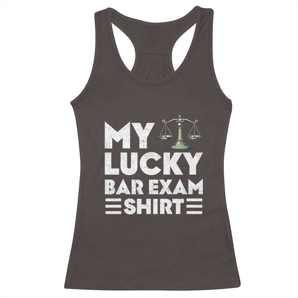 Lawyer Law School My Lucky Bar Exam Racerback Tank Top