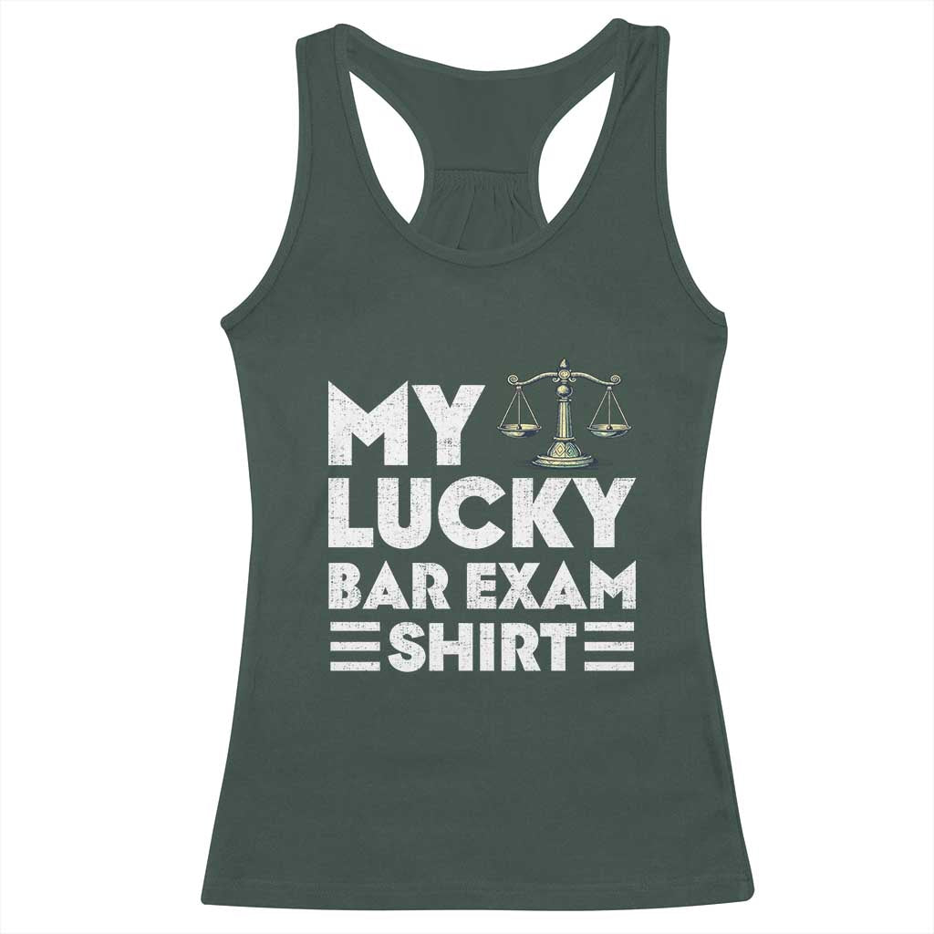 Lawyer Law School My Lucky Bar Exam Racerback Tank Top