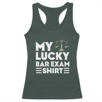 Lawyer Law School My Lucky Bar Exam Racerback Tank Top