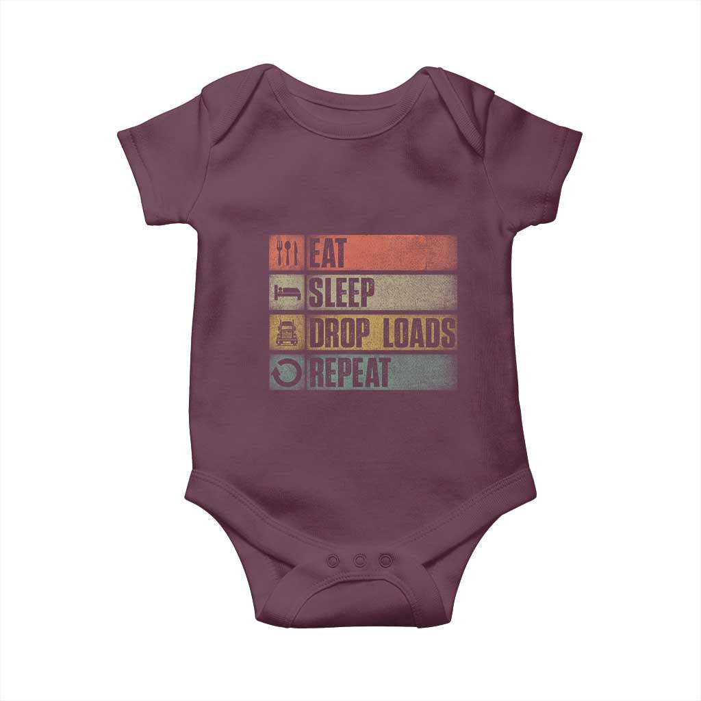 Truck Driver Baby Onesie Eat Sleep Drop Load Repeat