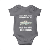 Truck Driver Baby Onesie Easily Distracted By Old Pickup Trucks