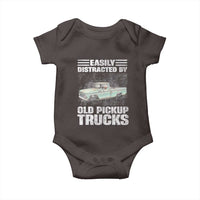 Truck Driver Baby Onesie Easily Distracted By Old Pickup Trucks