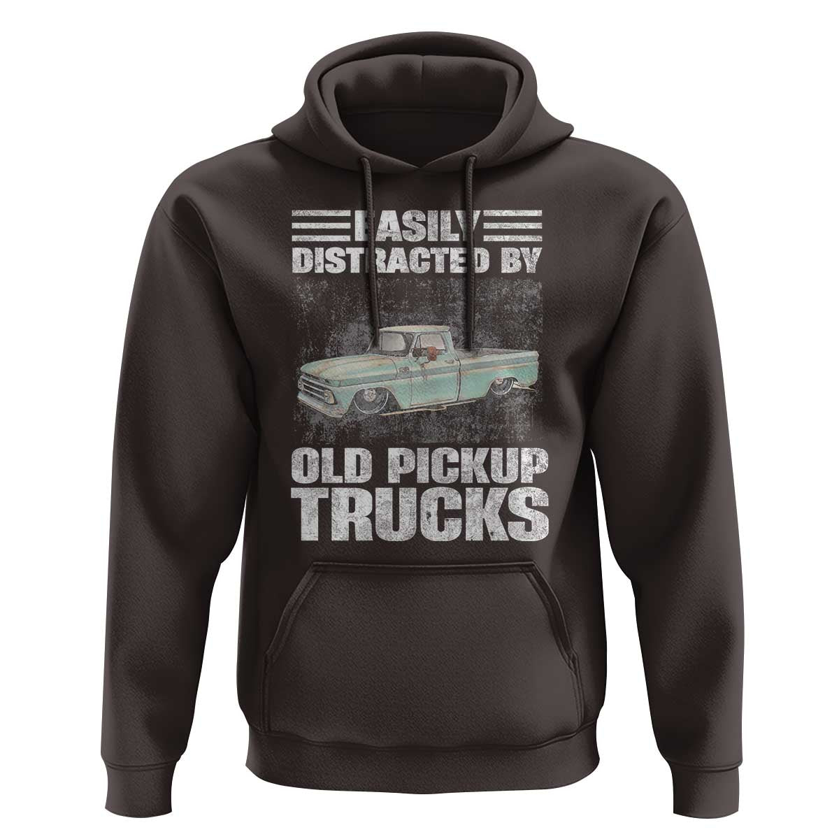 Truck Driver Hoodie Easily Distracted By Old Pickup Trucks