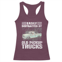 Truck Driver Racerback Tank Top Easily Distracted By Old Pickup Trucks
