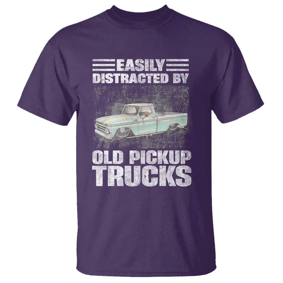 Truck Driver T Shirt Easily Distracted By Old Pickup Trucks