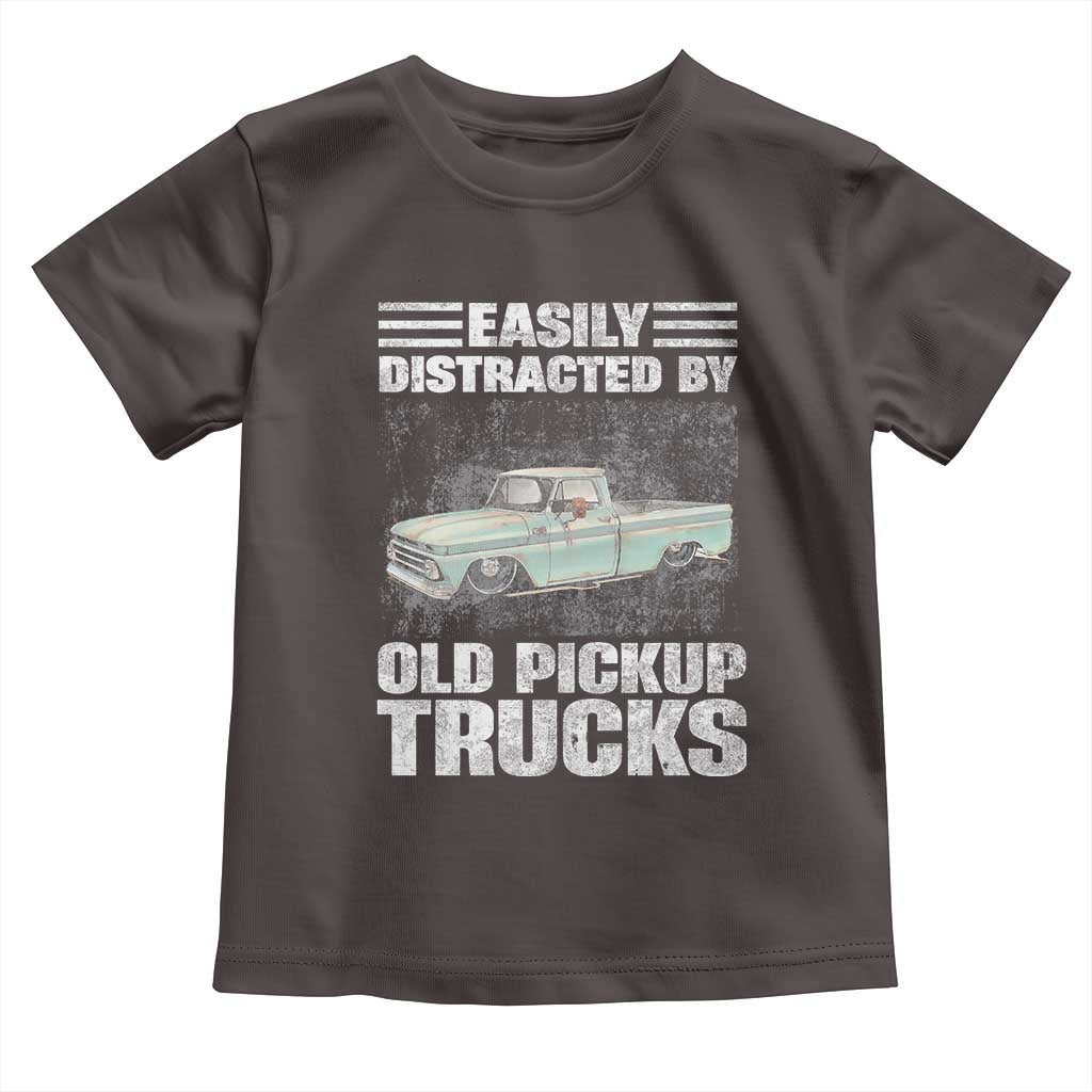 Truck Driver Toddler T Shirt Easily Distracted By Old Pickup Trucks